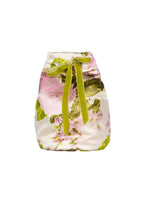 Borsa a secchiello in seta con rose in fiore
