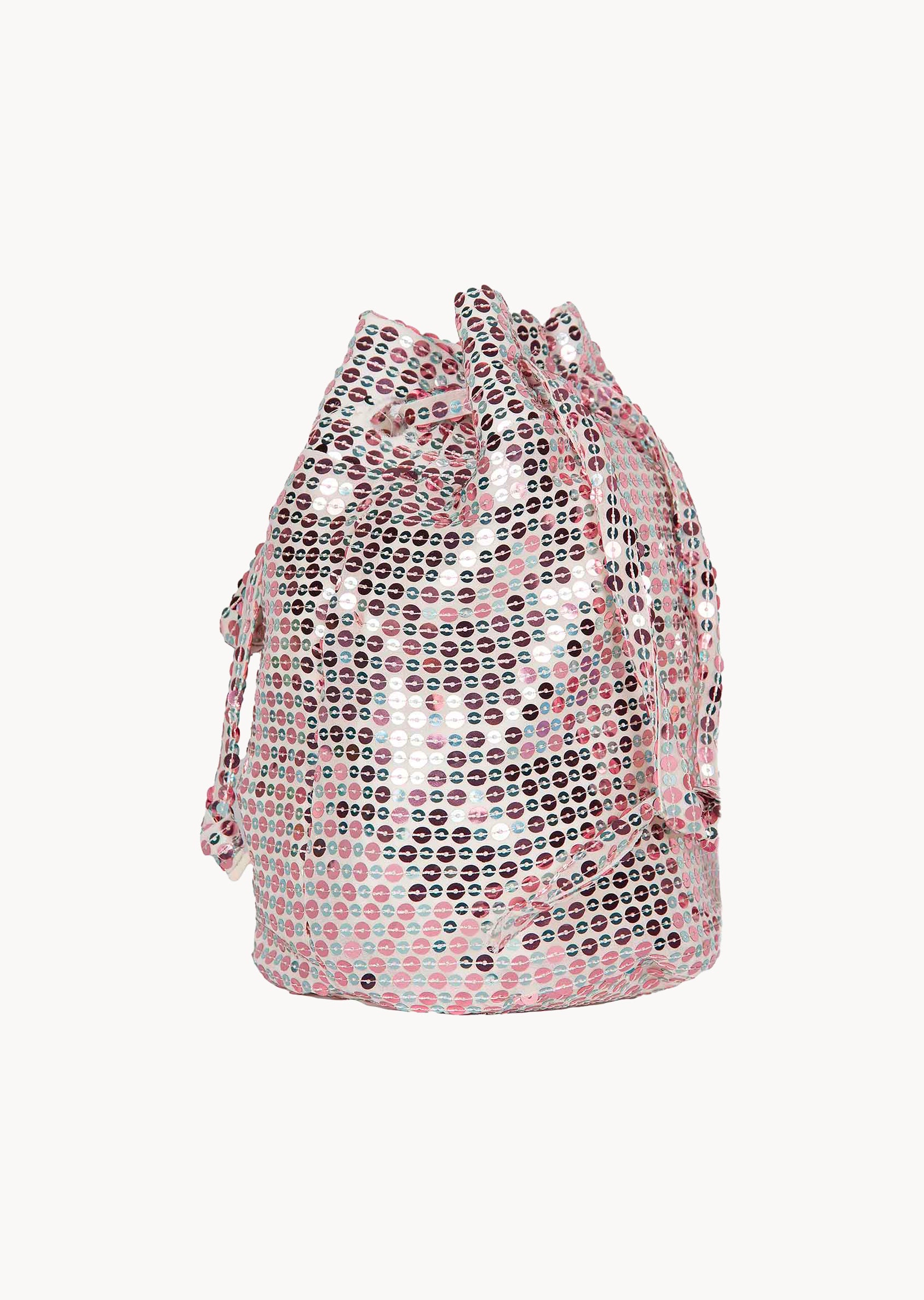 Borsa a secchiello con paillettes