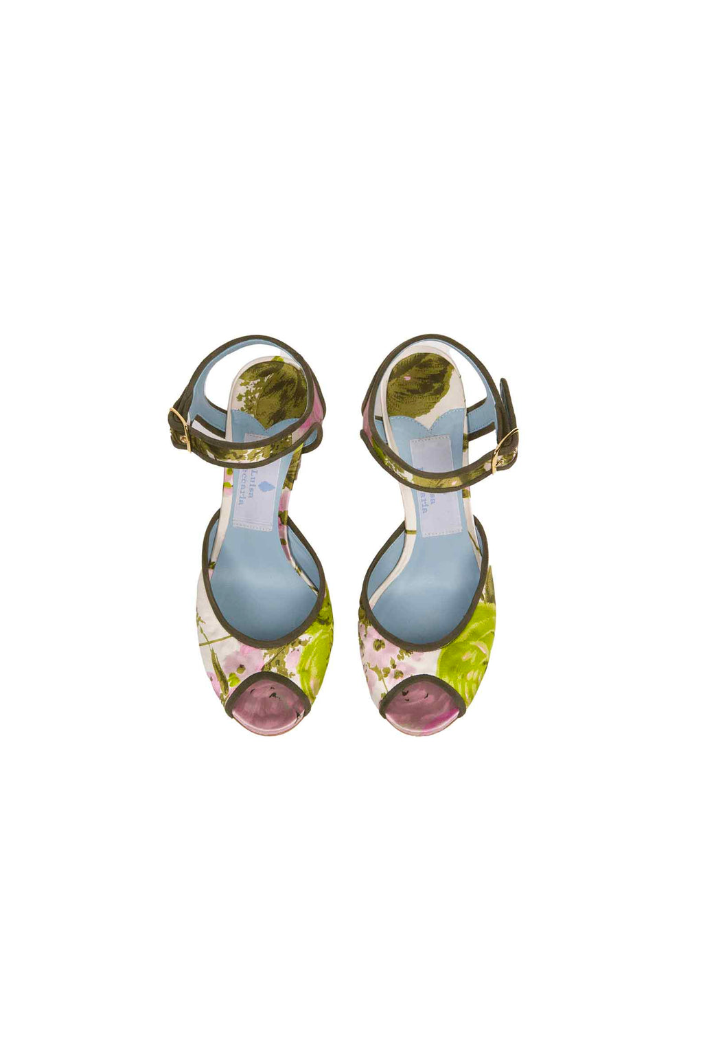 Sandali open-toe con rose in fiore