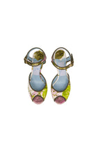 Sandali open-toe con rose in fiore