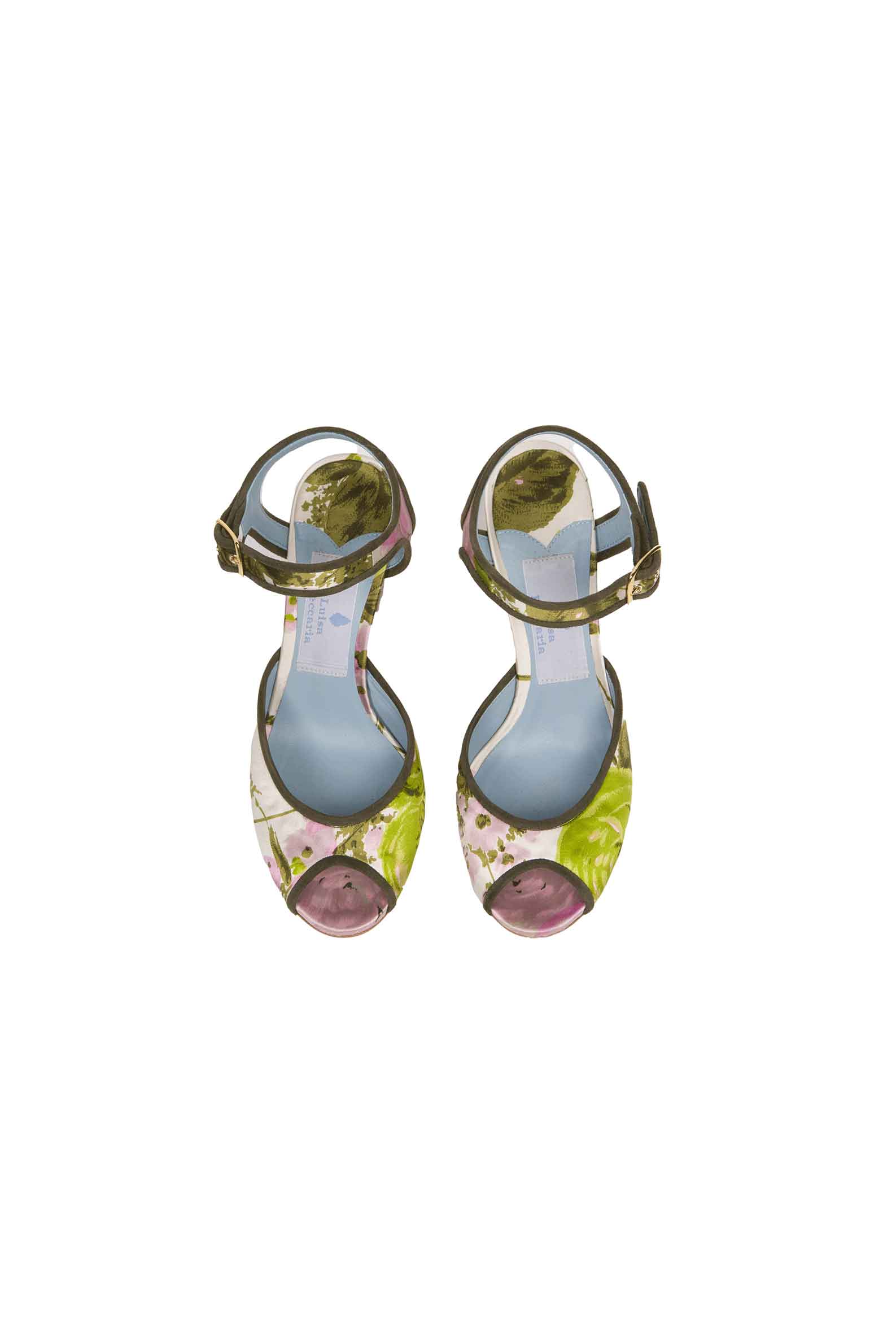 Sandali open-toe con rose in fiore