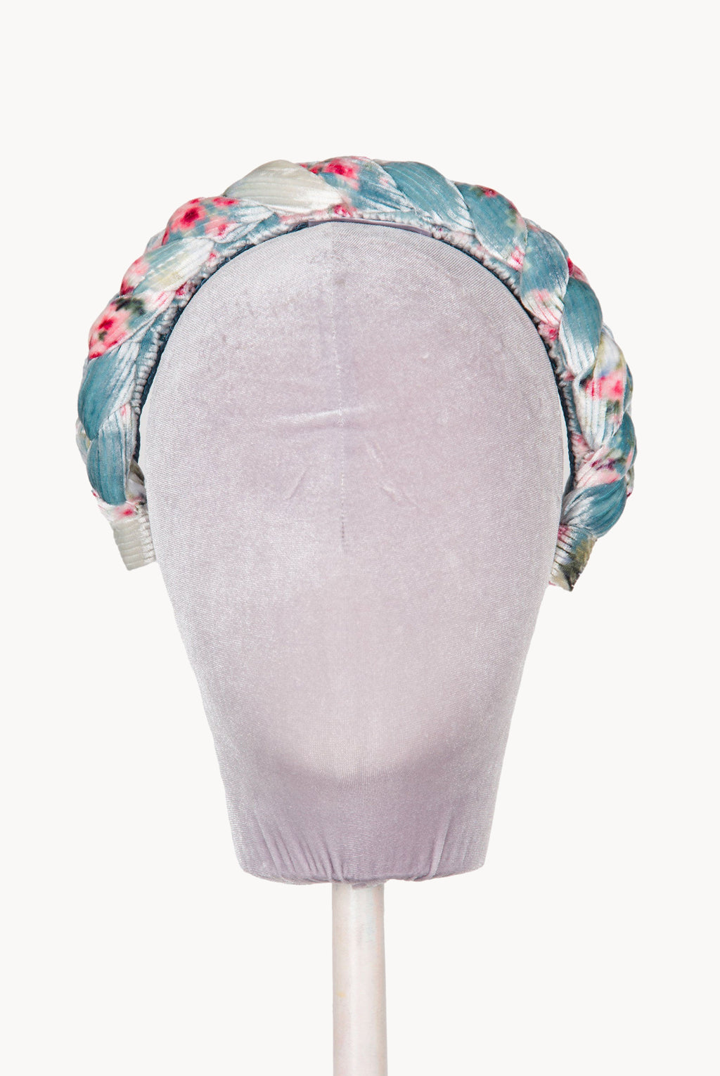 Blue Velvet Roses Buds Braided Power Hairband