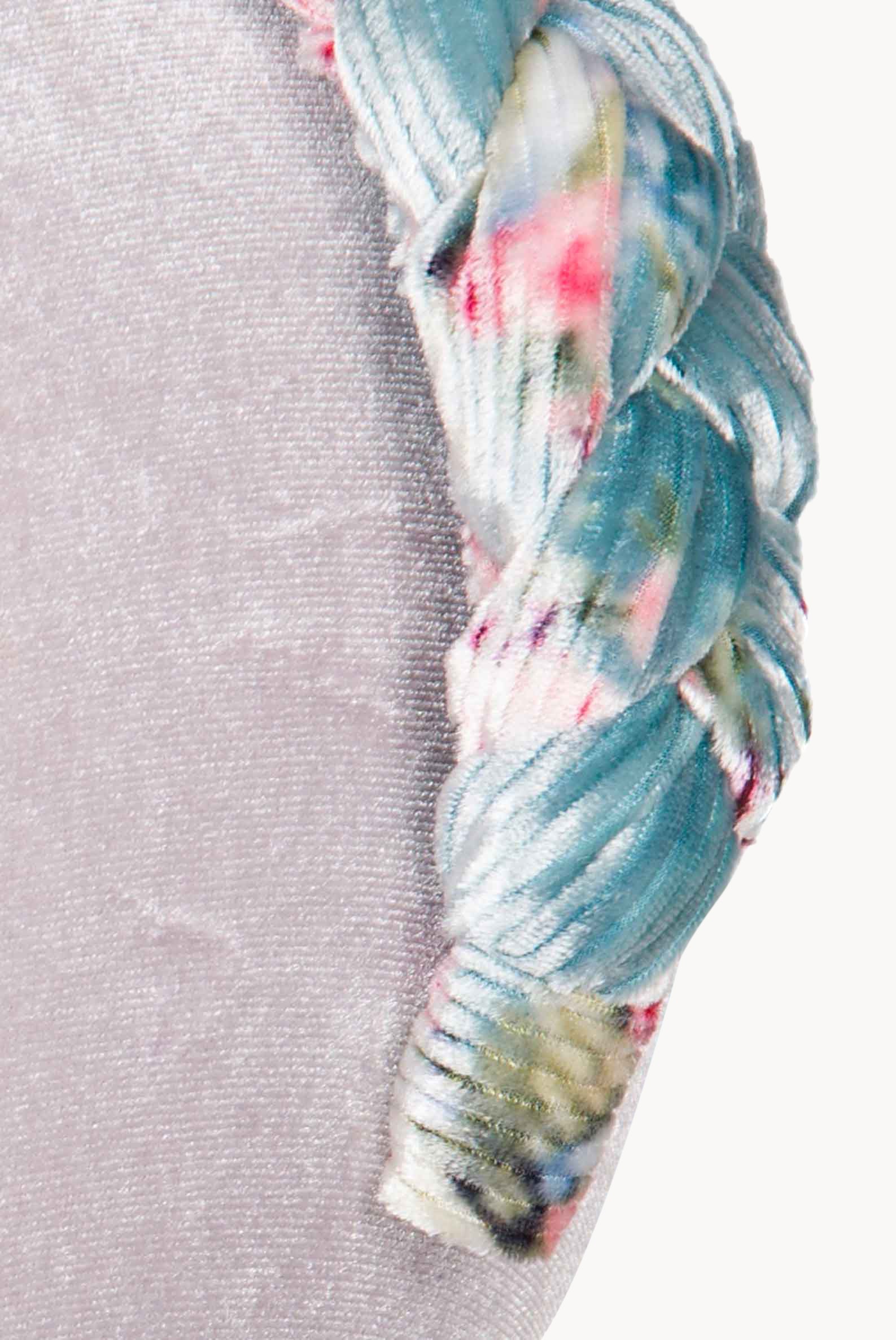Blue Velvet Roses Buds Braided Power Hairband