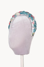 Blue Velvet Roses Buds Braided Power Hairband