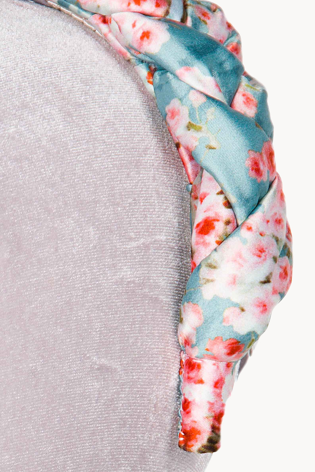 Blue Shiny Satin Roses Buds Braided Power Hairband