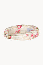 Cream Shiny Satin Roses Buds Braided Power Hairband