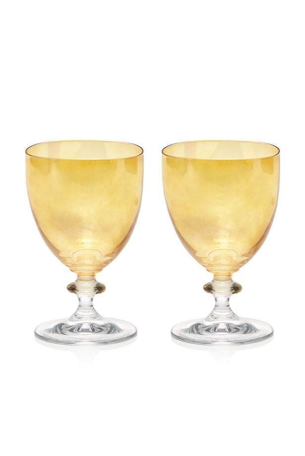 Set ambra di due bicchieri d'acqua Rosy