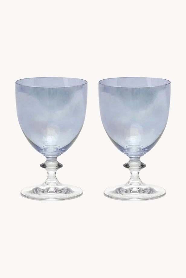 Blue Set Of Two Rosy Water Glass
