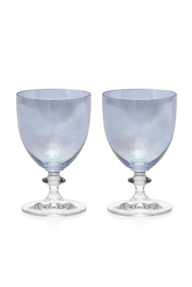 Set blu di due bicchieri d'acqua Rosy