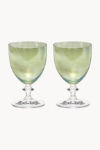 Set verde di due bicchieri d'acqua Rosy