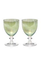 Set verde di due bicchieri d'acqua Rosy