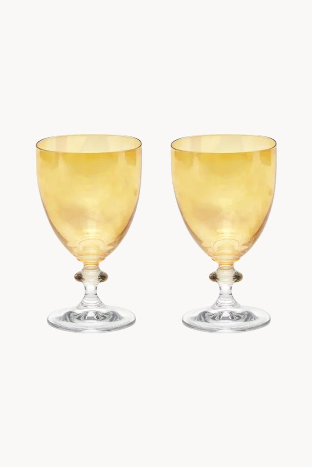 Set ambra di due bicchieri da vino Rosy