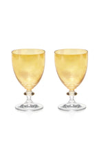Set ambra di due bicchieri da vino Rosy