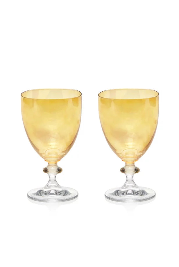 Set ambra di due bicchieri da vino Rosy