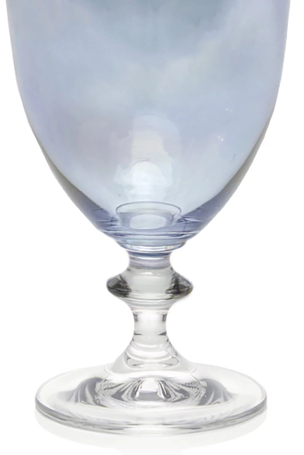 Set blu di due bicchieri da vino Rosy