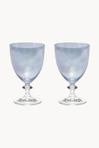 Blue Set Of Two Rosy Wine Glass