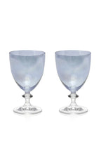Set blu di due bicchieri da vino Rosy