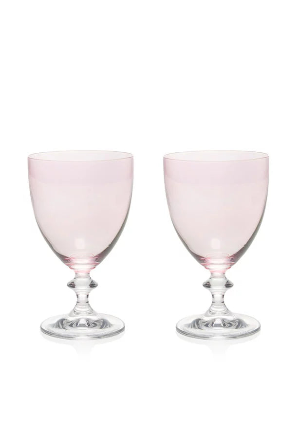 Set rosa di due bicchieri da vino Rosy