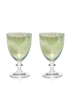 Set verde di due bicchieri da vino Rosy