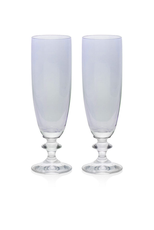 Set blu di due flute da vino Rosy