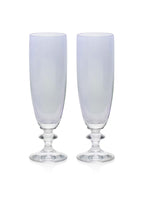 Set blu di due flute da vino Rosy