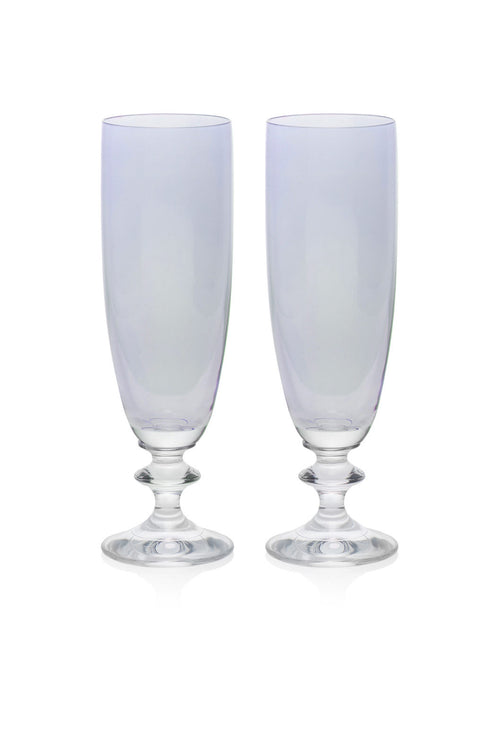 Set blu di due flute da vino Rosy