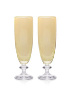 Set ambra di due flute da vino Rosy