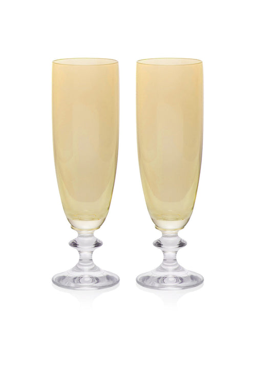 Ambra Set Of Two Rosy Flute Glass