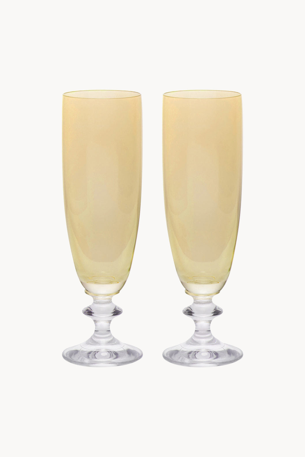 Set ambra di due flute da vino Rosy