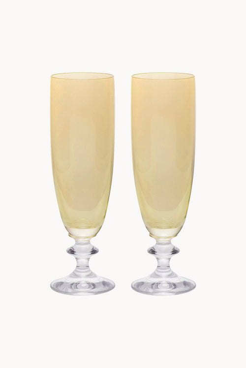 Ambra Set Of Two Rosy Flute Glass