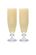 Set ambra di due flute da vino Rosy