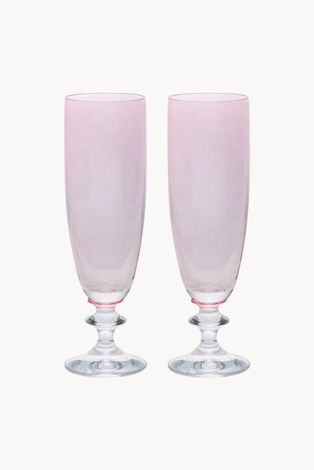 Set rosa di due flute da vino Rosy