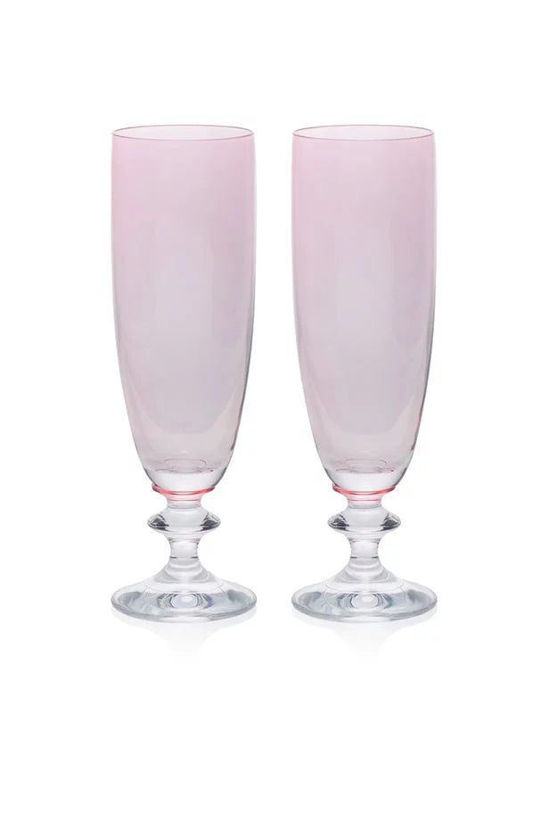 Set rosa di due flute da vino Rosy