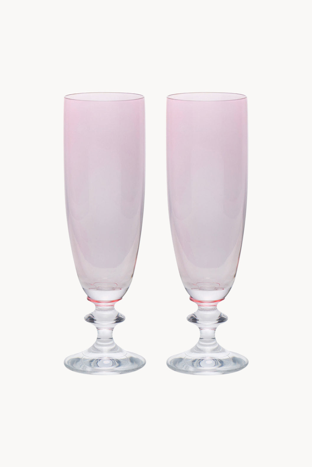 Set rosa di due flute da vino Rosy