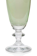 Set verde di due flute da vino Rosy