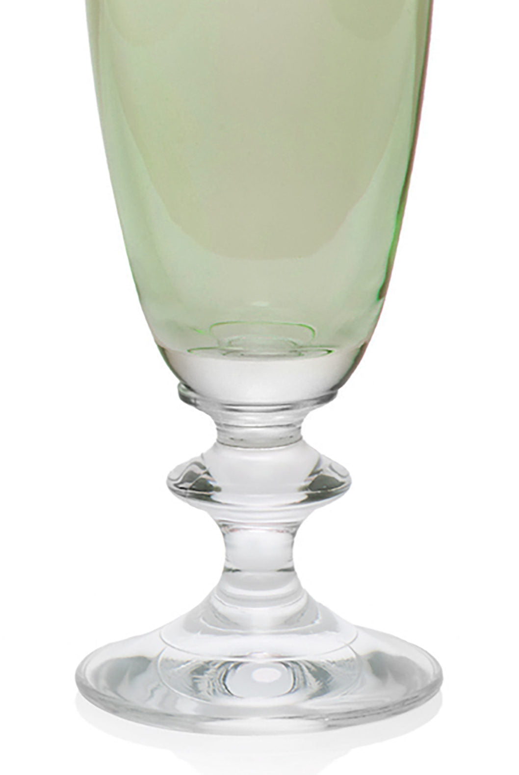 Set verde di due flute da vino Rosy
