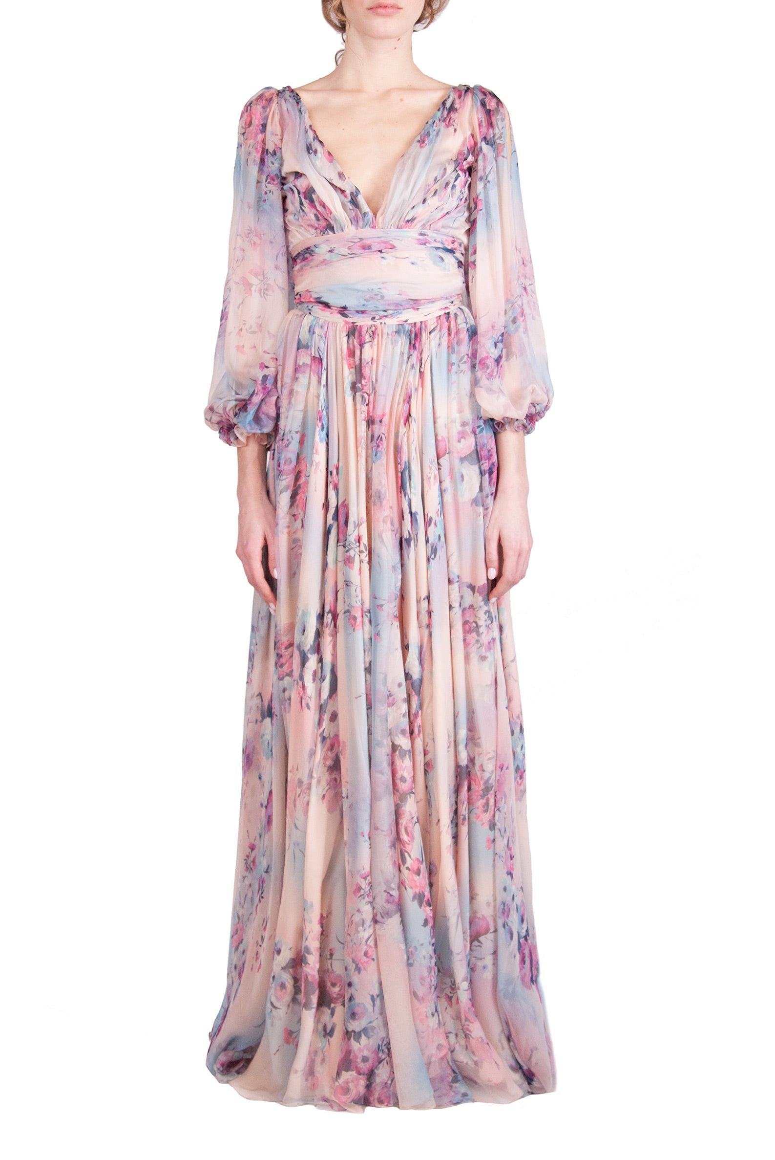 Abito in chiffon stampato di Lucrezia