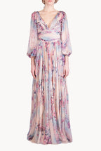 Abito in chiffon stampato di Lucrezia