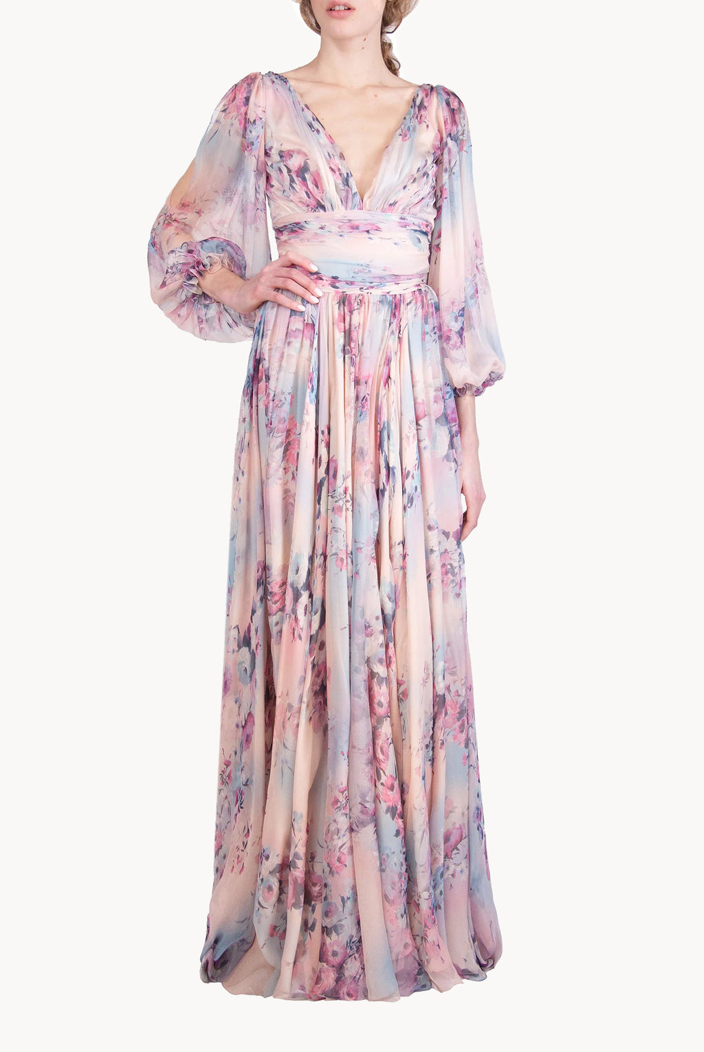 Abito in chiffon stampato di Lucrezia