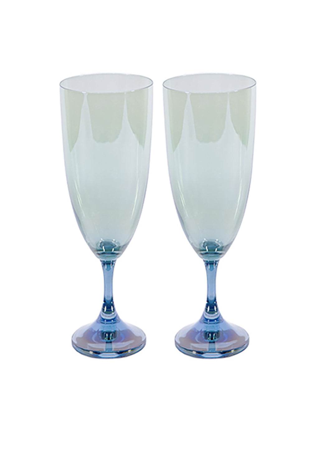 Set di Due Flute da Blu a Verde