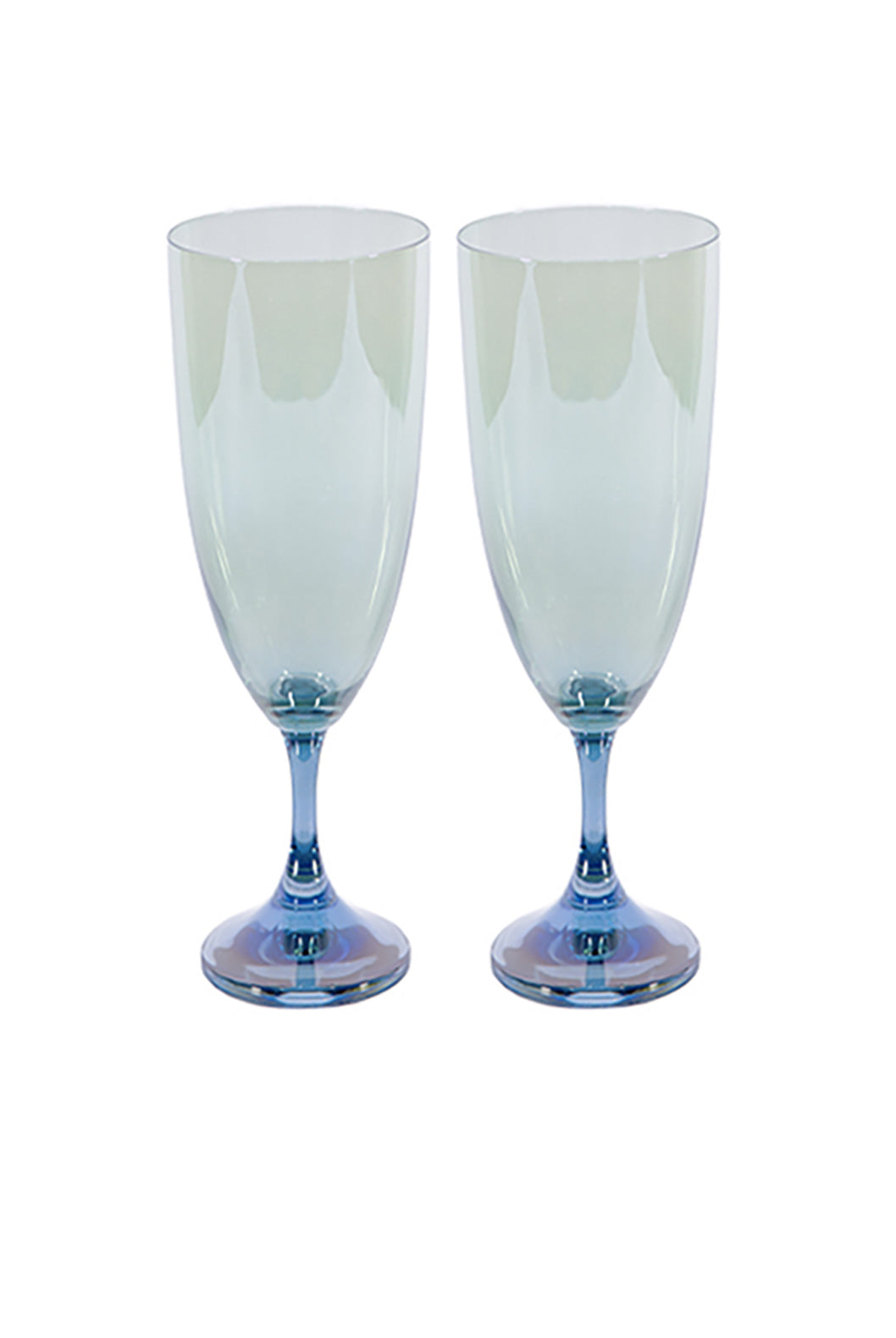 Set di Due Flute da Blu a Verde