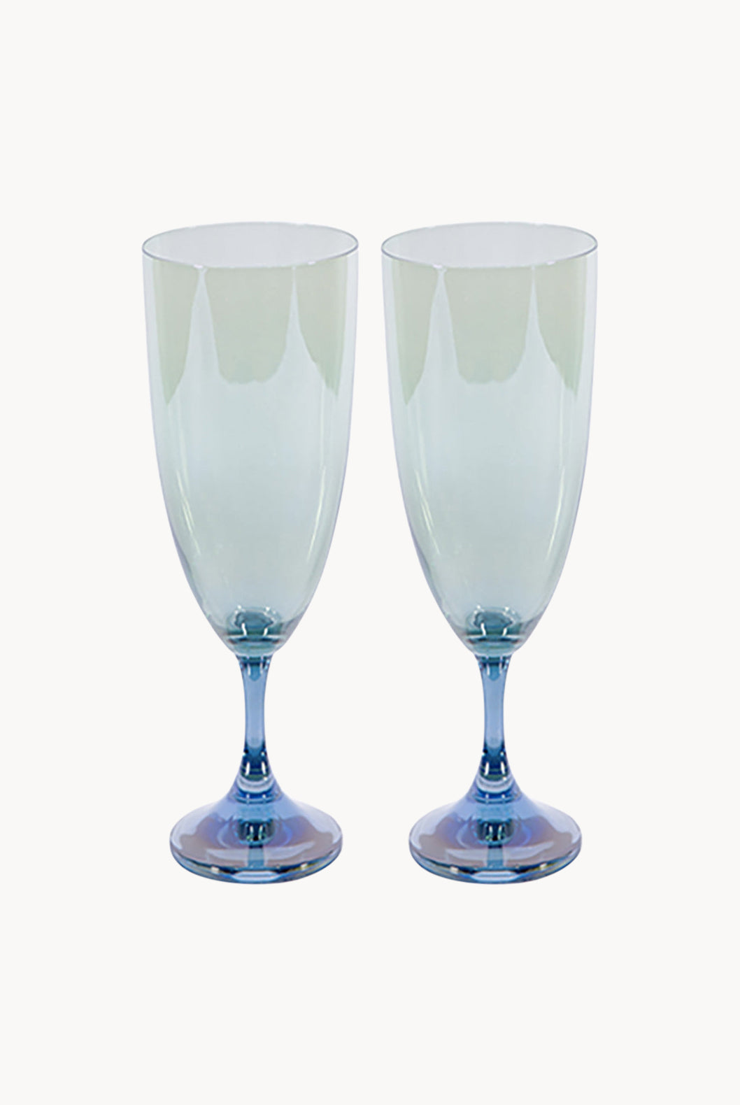 Set di Due Flute da Blu a Verde