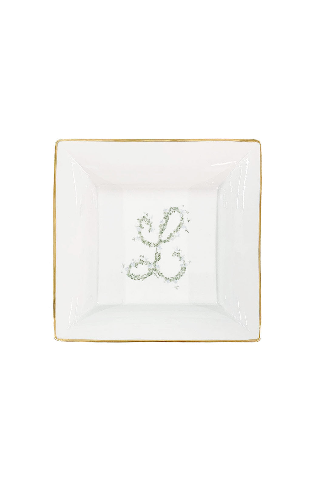 Vassoio personalizzabile con monogramma e bordo dorato