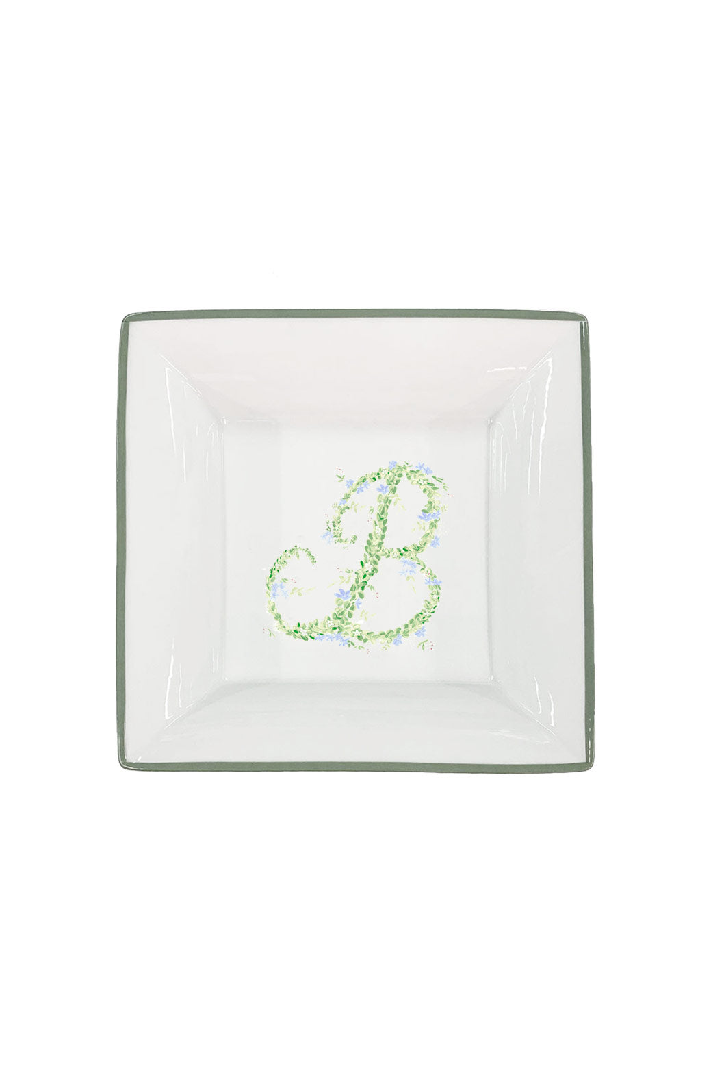 Vassoio personalizzabile con monogramma e bordo verde