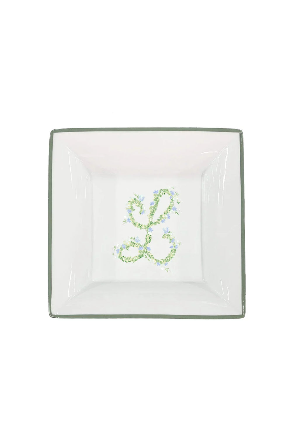 Vassoio personalizzabile con monogramma e bordo verde