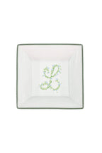 Vassoio personalizzabile con monogramma e bordo verde