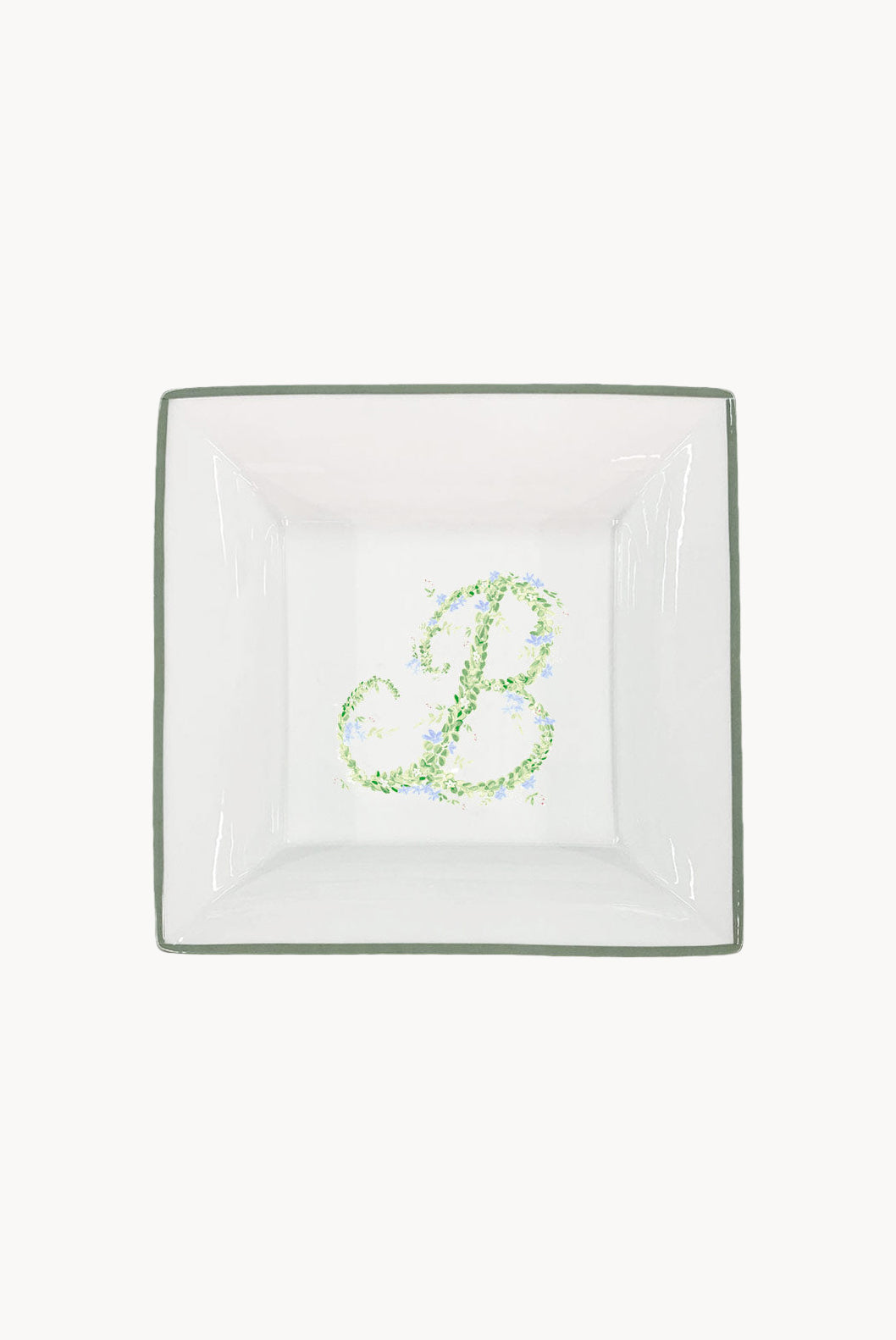 Vassoio personalizzabile con monogramma e bordo verde