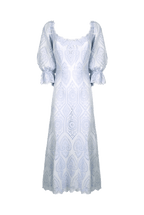Bell Sleeves Broderie-Cotton Liliac Eyelet Dress