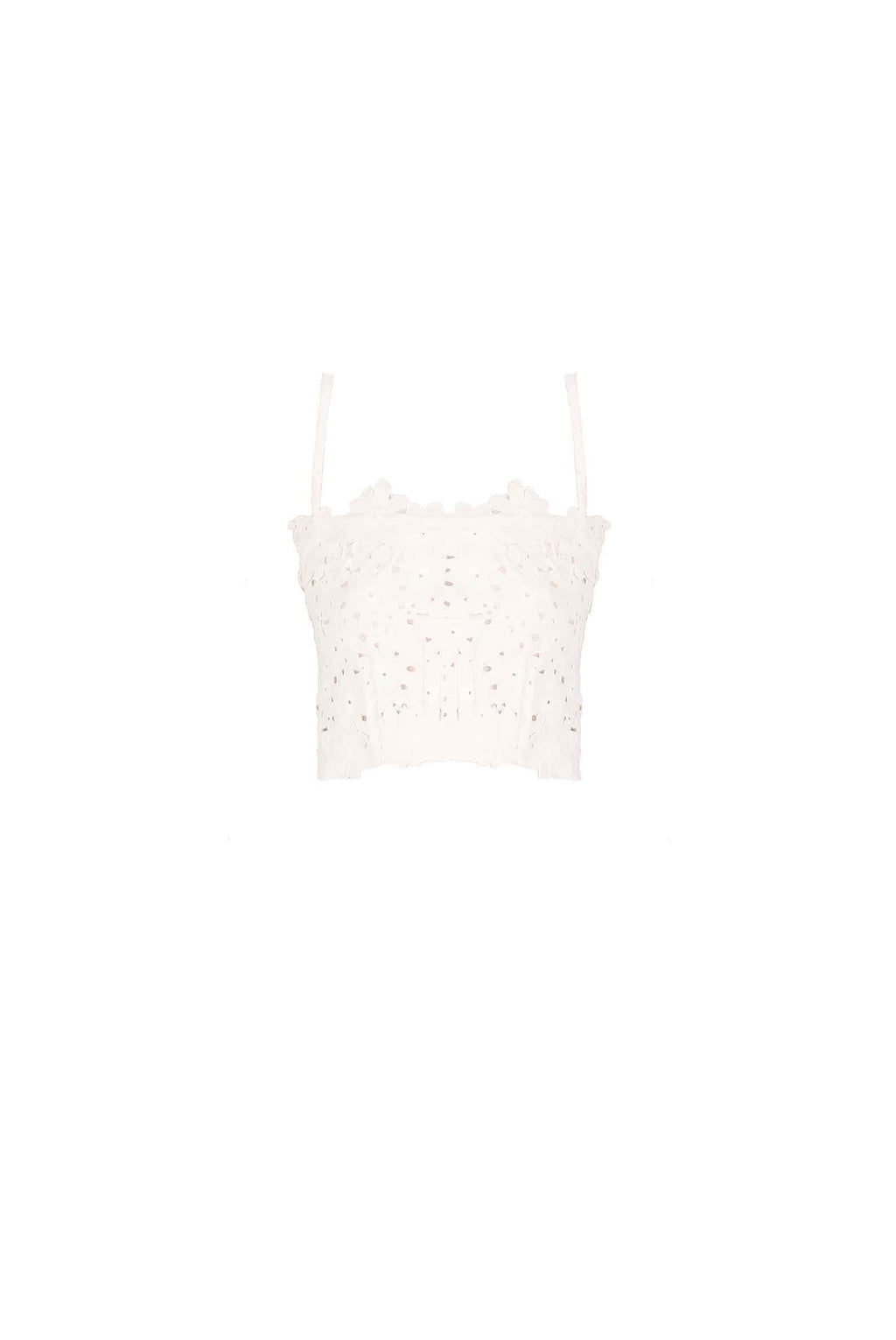 Top con Spalline Sottili in Pizzo Floreale