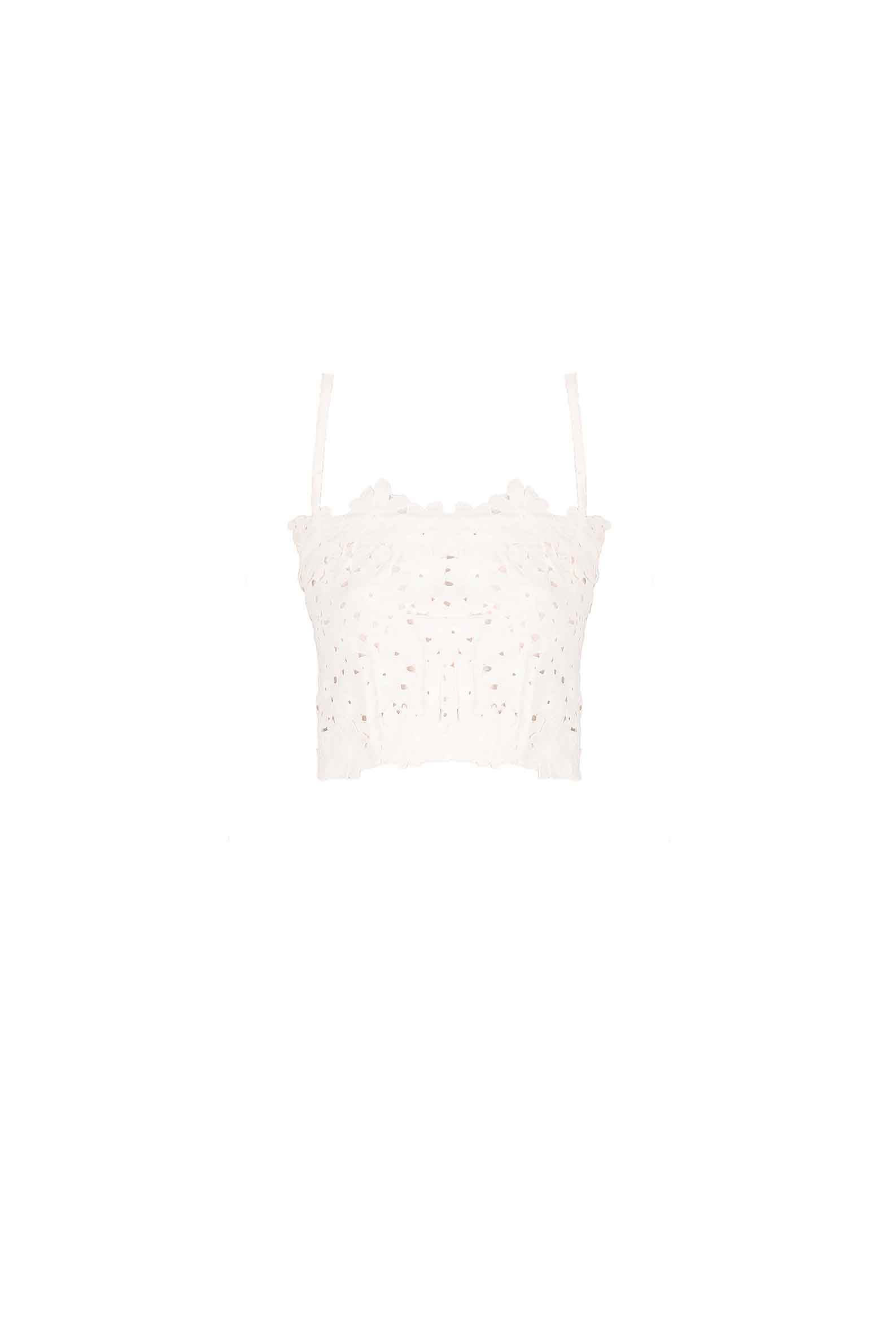 Top con Spalline Sottili in Pizzo Floreale